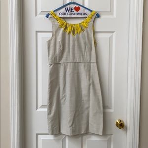 The prettiest pale grey/yellow detailed dress